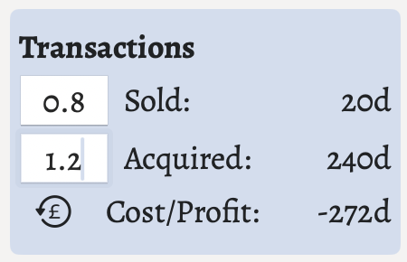 The trade calculator.